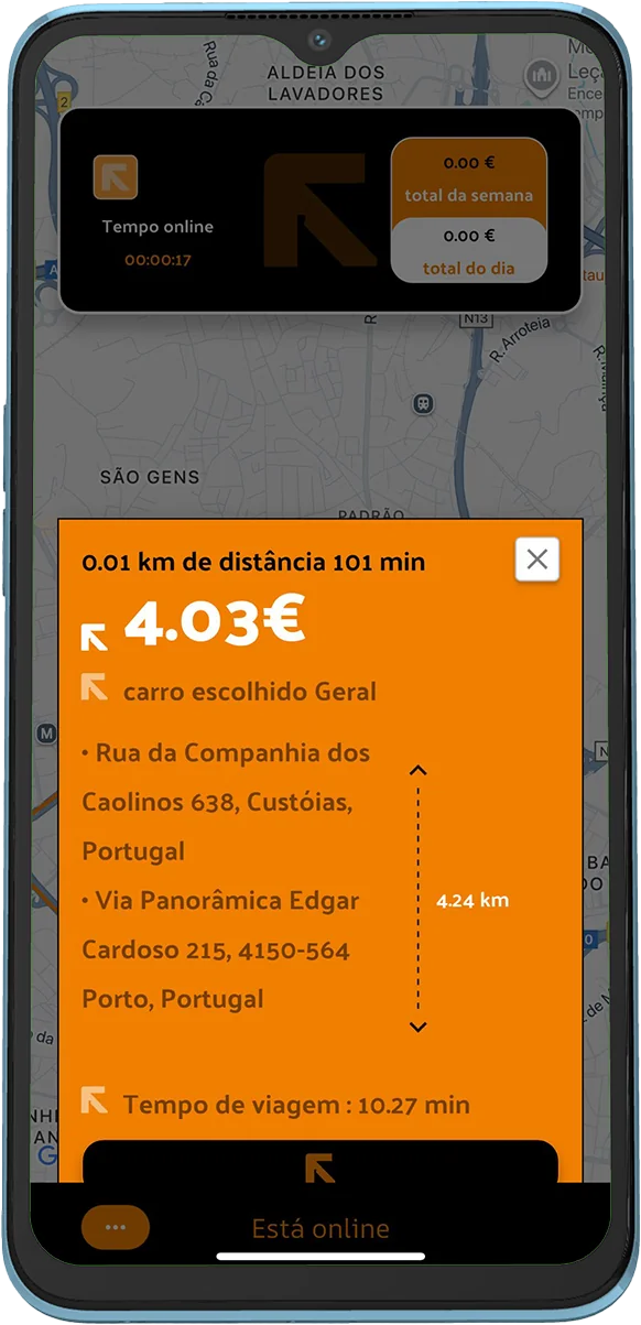 O lado do motorista: online e pedidos