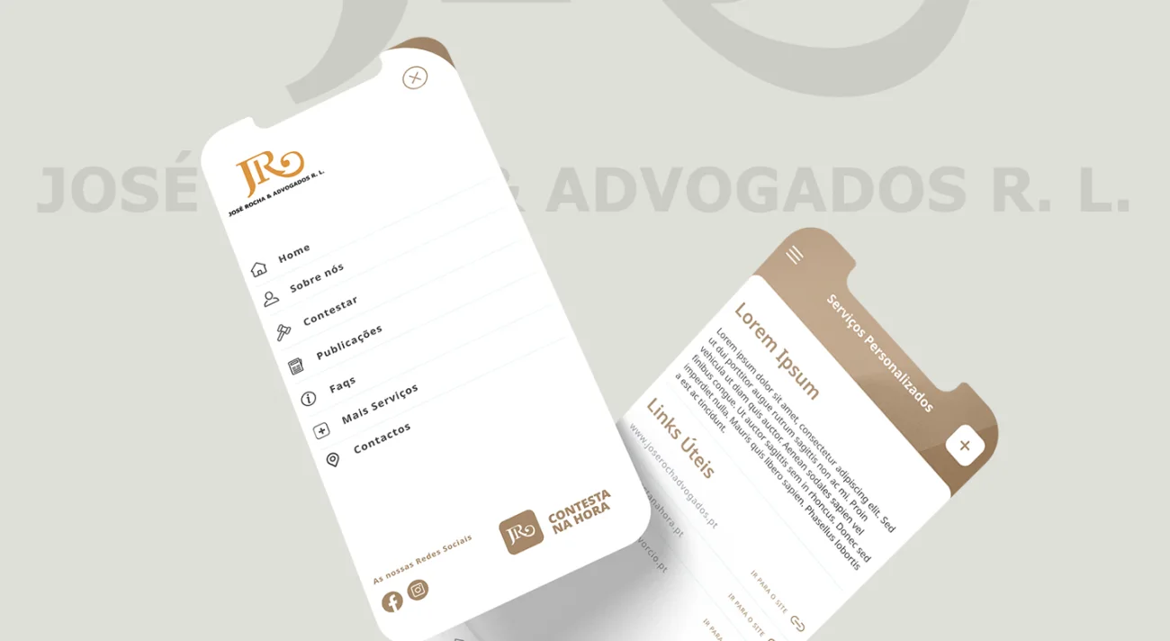 Menu lateral e serviços personalizados