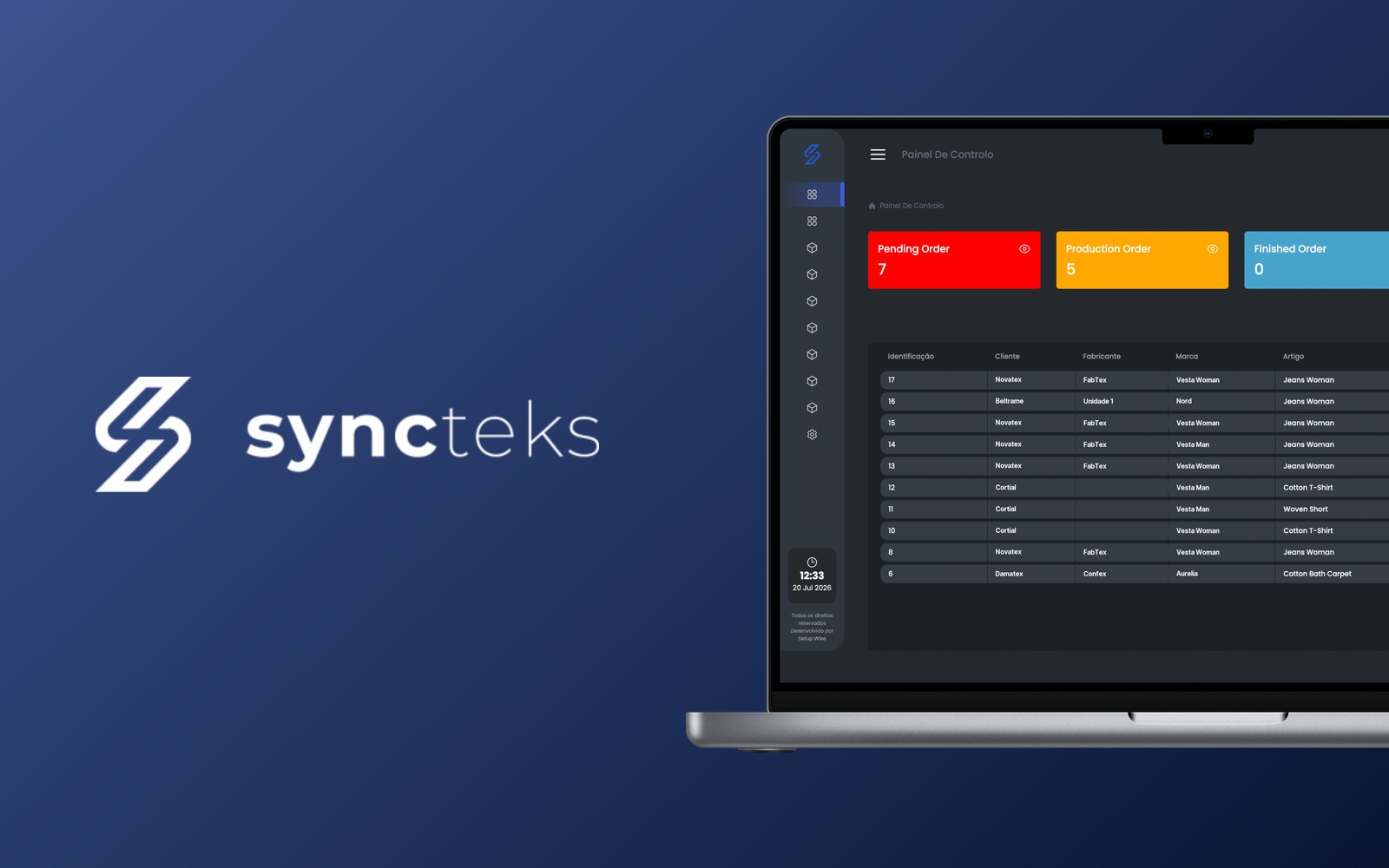 SYNCTEKS — backoffice industrial têxtil