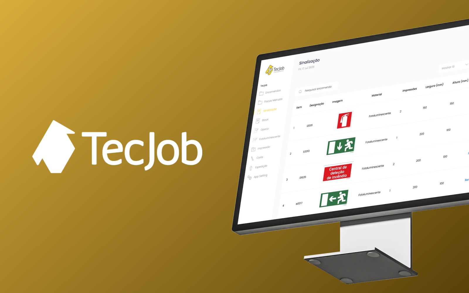 TECJOB — backoffice de produção