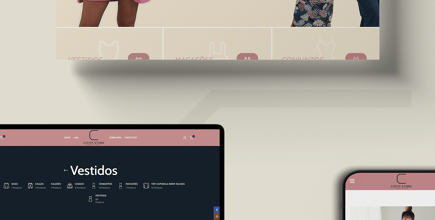 screen da loja online da catita store