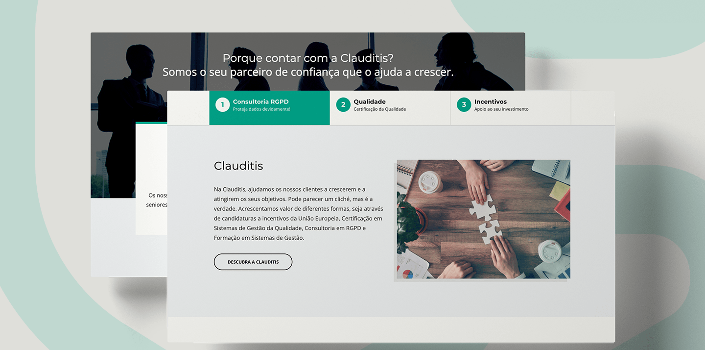 screen do sobre nós do website