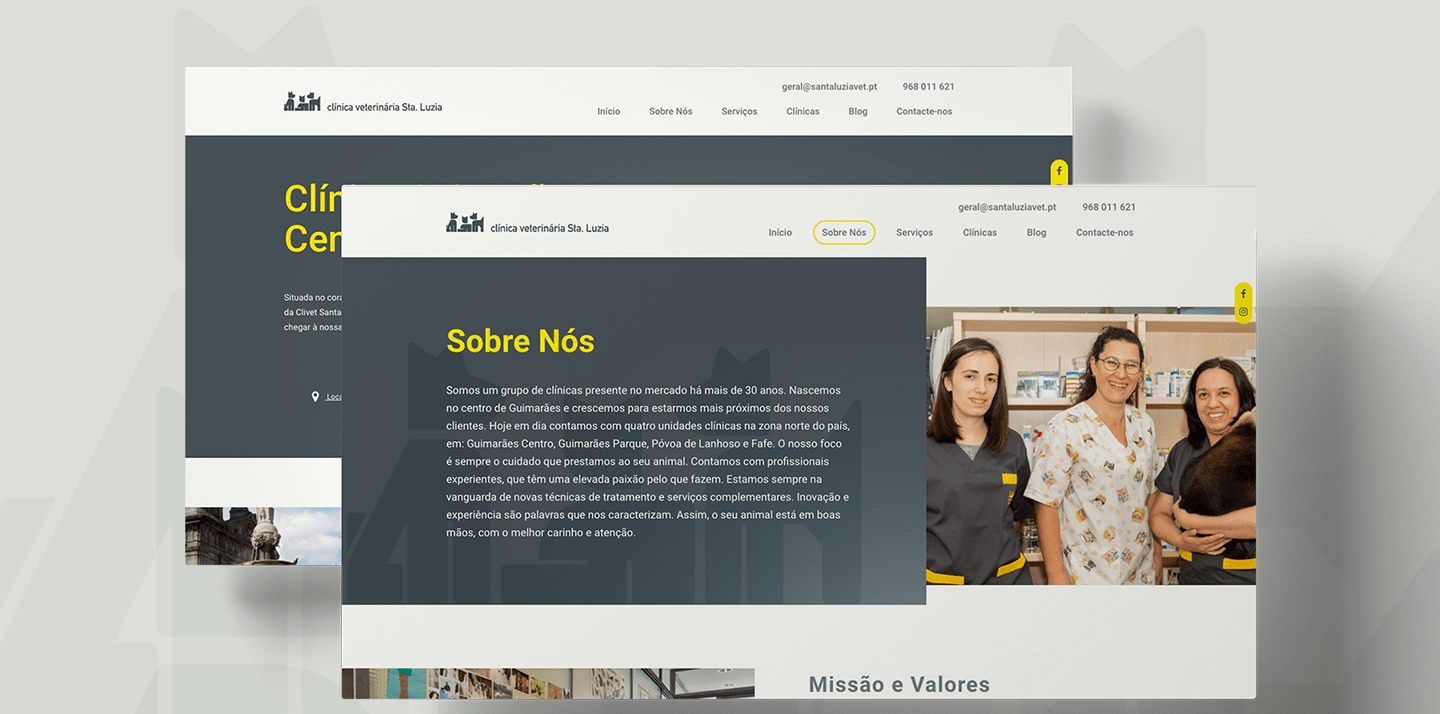 screen do website do sobre nós
